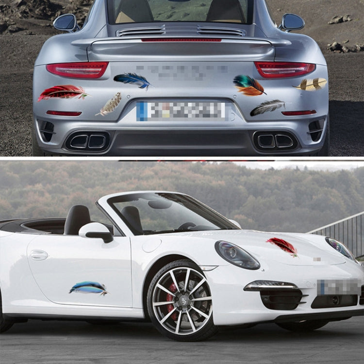 5 Sets Car 3D Feather Body Sticker Scratch Blocking Sticker(Style 3) by buy2fix