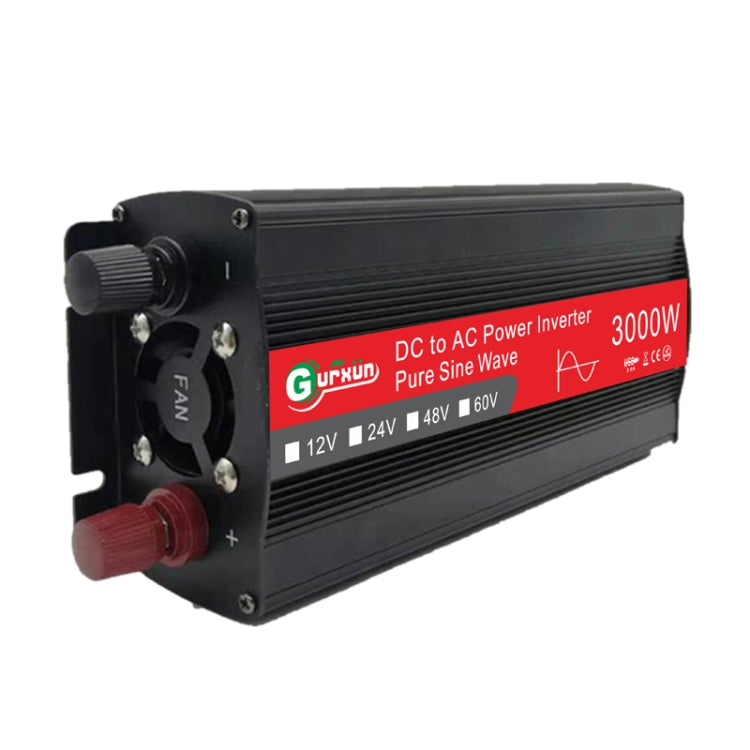 Gurxun Sine Wave Inverter 3000W 12/24/48/60V To 220V Car Boost Converter, Specification: 60V-220V - Pure Sine Wave by buy2fix | Online Shopping UK | buy2fix