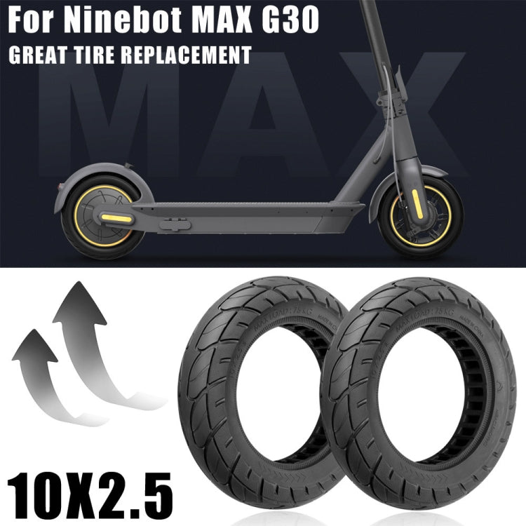 X0375 Electric Scooter 10 inch Explosion-proof Rubber Tire For Ninebot Max G30(Black) by buy2fix