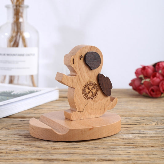 Wooden Mobile Phone Bracket Beech Lazy Mobile Phone Holder,Style: Piggy by buy2fix