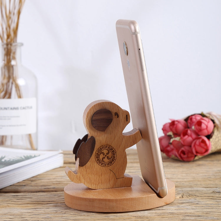 Wooden Mobile Phone Bracket Beech Lazy Mobile Phone Holder,Style: Piggy by buy2fix