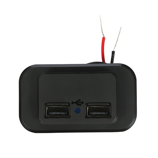 4.8A Punch-Free Automatic Spring Cover RV Bus Modified Dual USB Car Charger(Black) by buy2fix