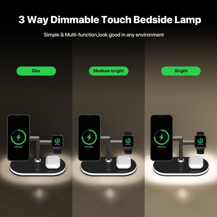 UD23 15W 3 In 1 Aluminum Alloy Wireless Charger, For Smartphone&iWatch&AirPods(Black) by buy2fix