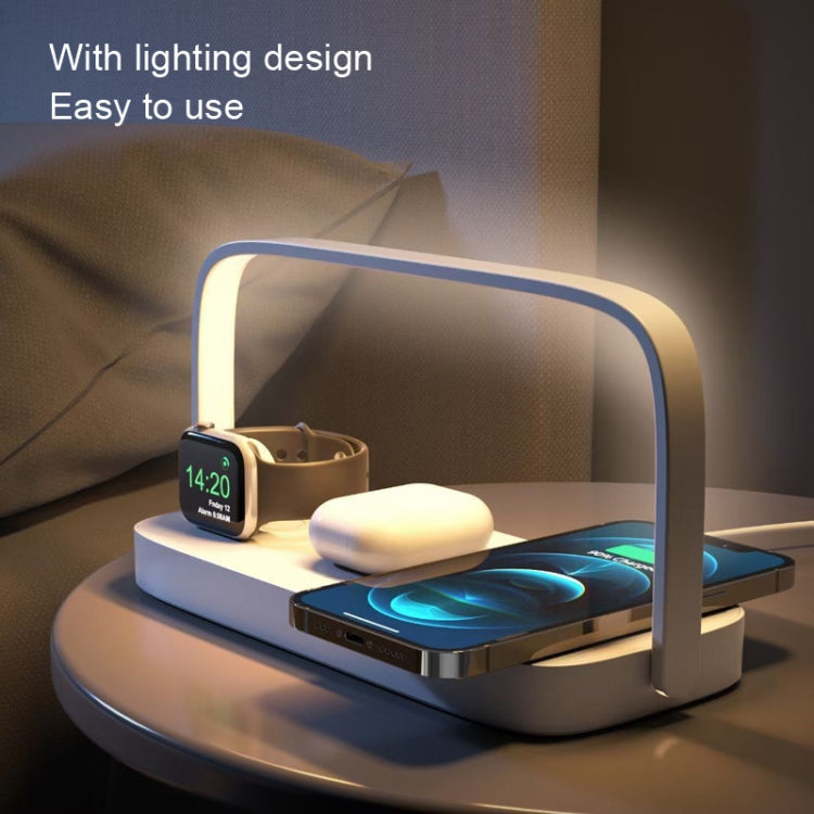 UD10 Mobile Phone Wireless Charger With Small Night Light, For iPhone&iWatch&AirPods(White) by buy2fix