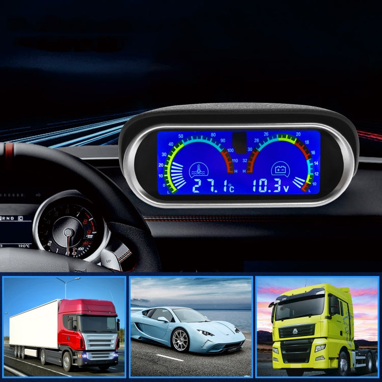 Agricultural Vehicle Car Modification Instrument, Style: Water Temperature (10mm) With Voltage by buy2fix