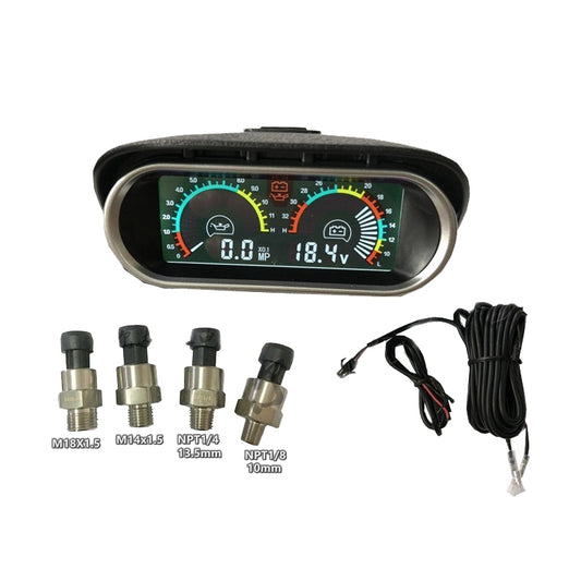 Agricultural Vehicle Car Modification Instrument, Style: Oil Meter (M18x1.5) With Voltage by buy2fix