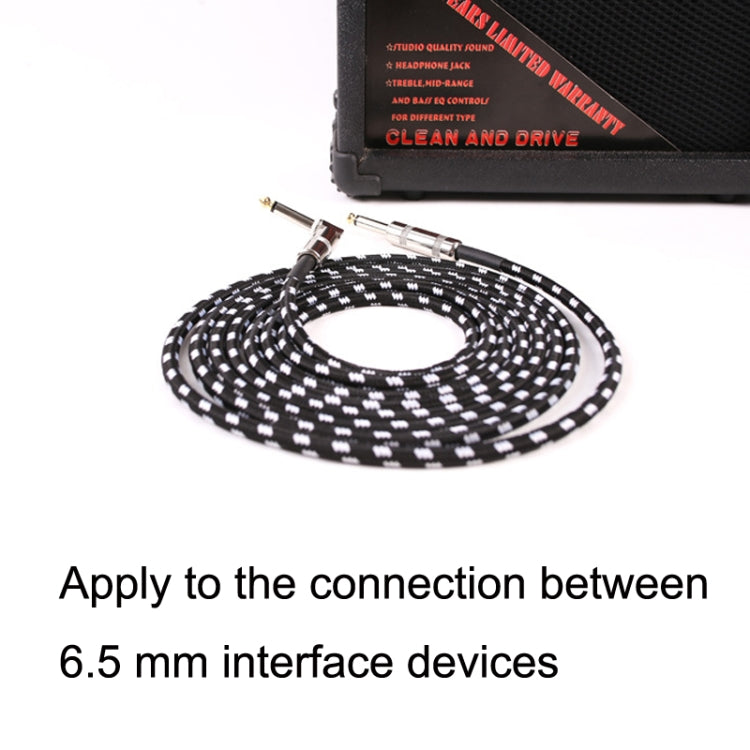 Guitar Connection Wire Folk Bass Performance Noise Reduction Elbow Audio Guitar Wire, Size: 0.5m(Black White) by buy2fix