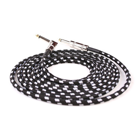 Guitar Connection Wire Folk Bass Performance Noise Reduction Elbow Audio Guitar Wire, Size: 3m(Black White) by buy2fix