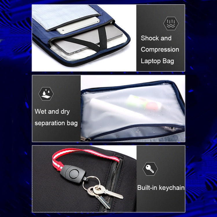 Bopai 61-86611 Multifunctional Wear-resistant Anti-theft Laptop Backpack with USB Charging Hole(Black) by Bopai