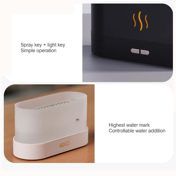 7 Color Flame Aromatherapy Machine Home Office Desk Air Humidifier(White) by buy2fix