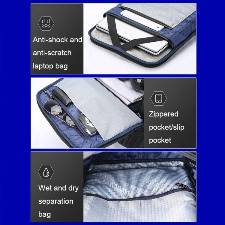 Bopai 61-121591 Multifunctional Anti-theft Laptop Business Backpack with USB Charging Hole(Black) by Bopai