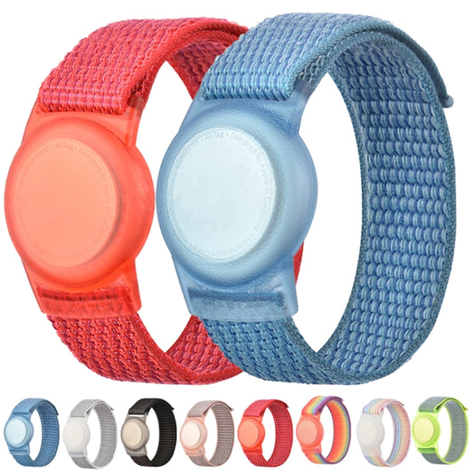 220mm For AirTag Tracker Child Adult Nylon Strap Wristband Protective Case (Rainbow) by buy2fix