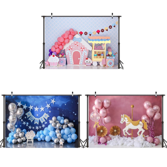 2.1m X 1.5m Birthday Party Shooting 3D Printed Background Cloth(4720) by buy2fix