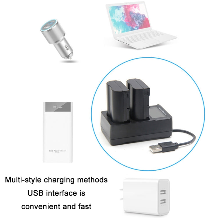 EL15 USB LCD Dual Charge SLR Camera Battery Charger by buy2fix