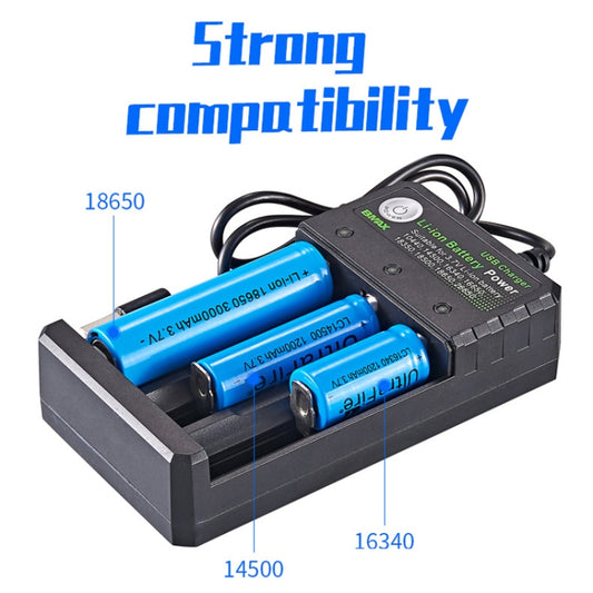 BMAX 18650 3 Slot USB Charging Seat 3.7/4.2V Independent Lithium Battery Charger by buy2fix