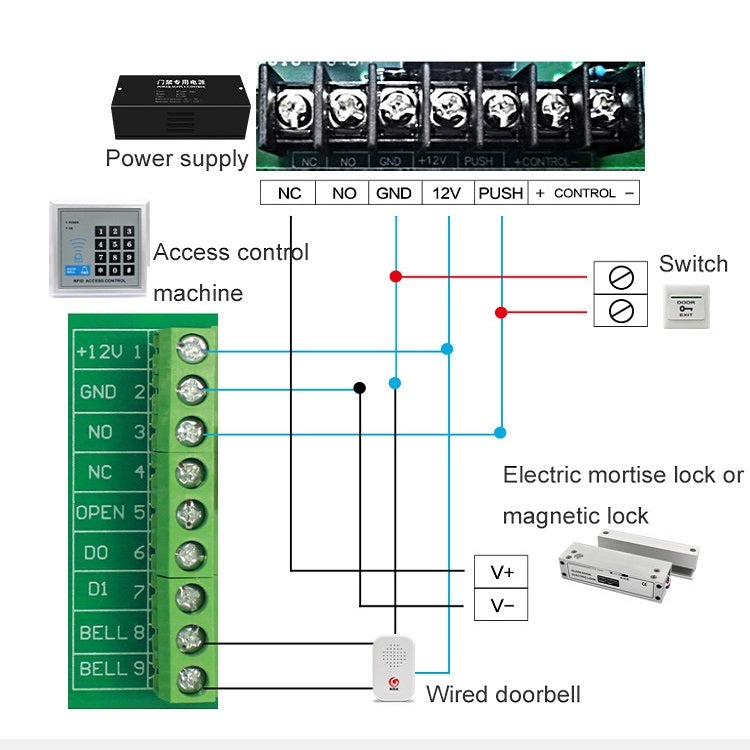 Top And Bottom Frameless Glass Door Aluminum Alloy Electric Mortise Lock(Left) by buy2fix
