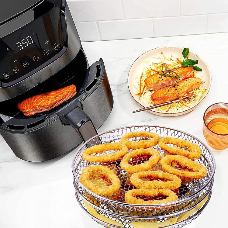 Air Fryer Accessories 8-inch Three Layer Round Grill Steam Rack by buy2fix