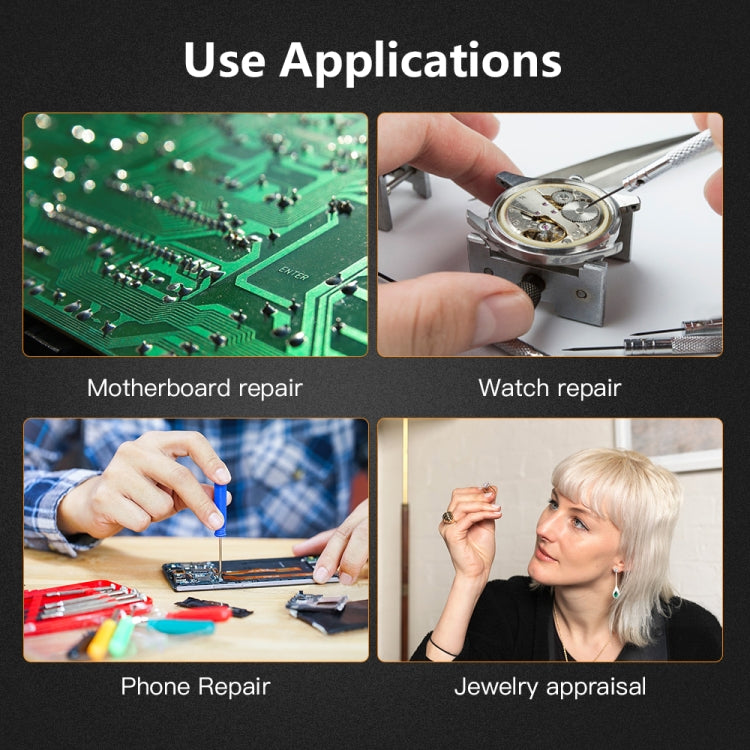 9892H-1 8x / 15x / 23x 2LED Head-mounted Magnifier Watch Repair Glasses Type Magnifier by buy2fix