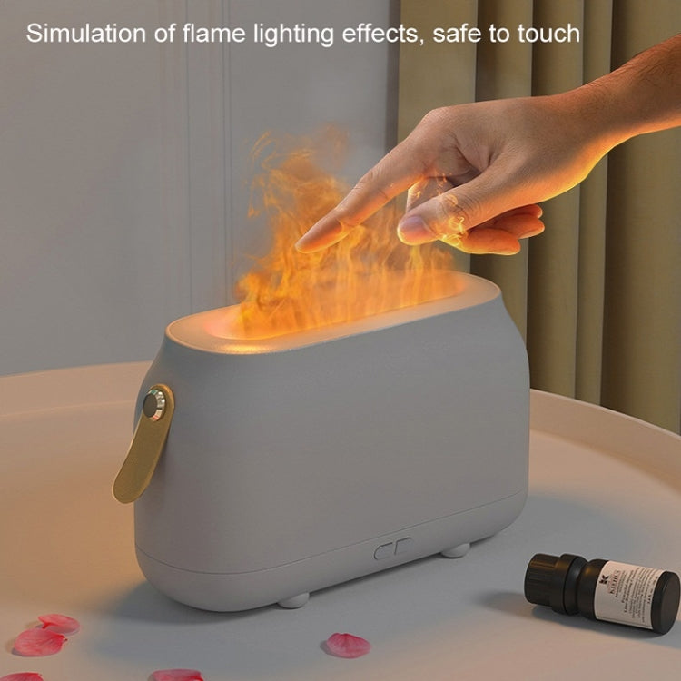 Simulation Flame Aromatherapy Humidifier Bedroom Ambient Light, Color: White by buy2fix