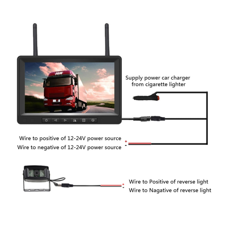 K0205 7 inch Digital Wireless Car Display Night Vision Reverse Camera Screen(Single Camera) by buy2fix