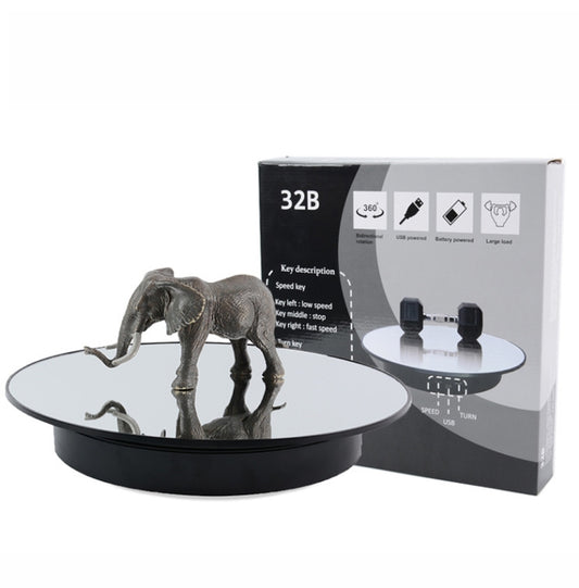 32cm Electric Turntable for Photography With Speed Direction Adjustment, Color: Black Mirror by buy2fix