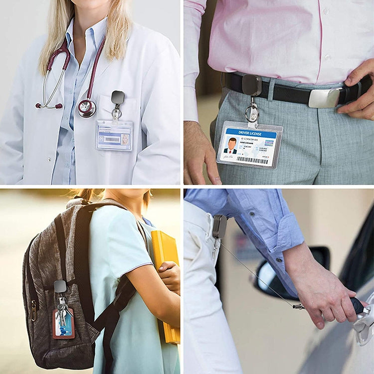 4cm Plated Metal Square Expansion Rope Key Chain by buy2fix