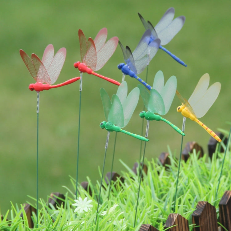 10pcs Simulation Plug Rod Magnetic Dragonfly Home Wall Garden Decoration(Green) by buy2fix
