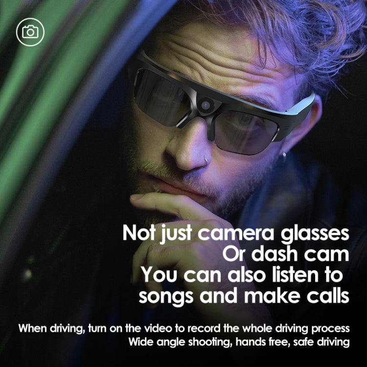 XV16 Anti-blue Light Cycling Wireless DV Sports BT Headset Audio Smart Glasses(Black) by buy2fix