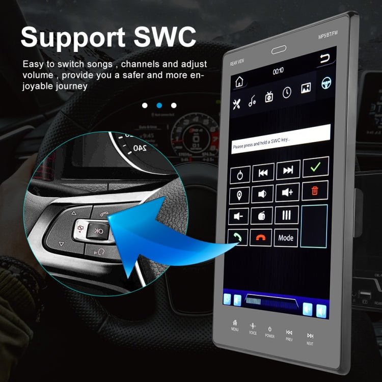 9520C Double Spindle 9.5 inch Vertical Screen Car MP5 Player, Style: Standard+AHD Camera by buy2fix
