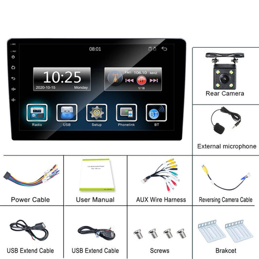 C7001 7 inch Touch Screen Built-In CarPlay Car MP5 Player, Style: Standard+4 Light Camera by buy2fix