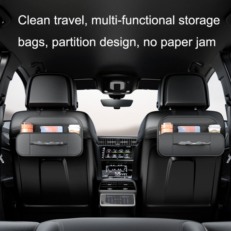 Car Seat Rear Leather Multi-function Convenient Storage Bag(Black) by buy2fix