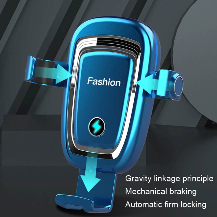 S19 15W Gravity Car Phone Wireless Charging Stand(Blue) by buy2fix