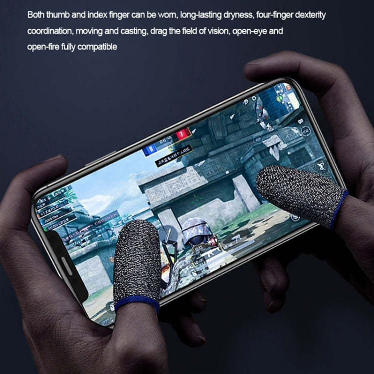 15 Pairs 18 Needles Gaming Finger Glove Anti-sweat and Non-slip Glove,Color: Silver Fibre Blue Trim by buy2fix