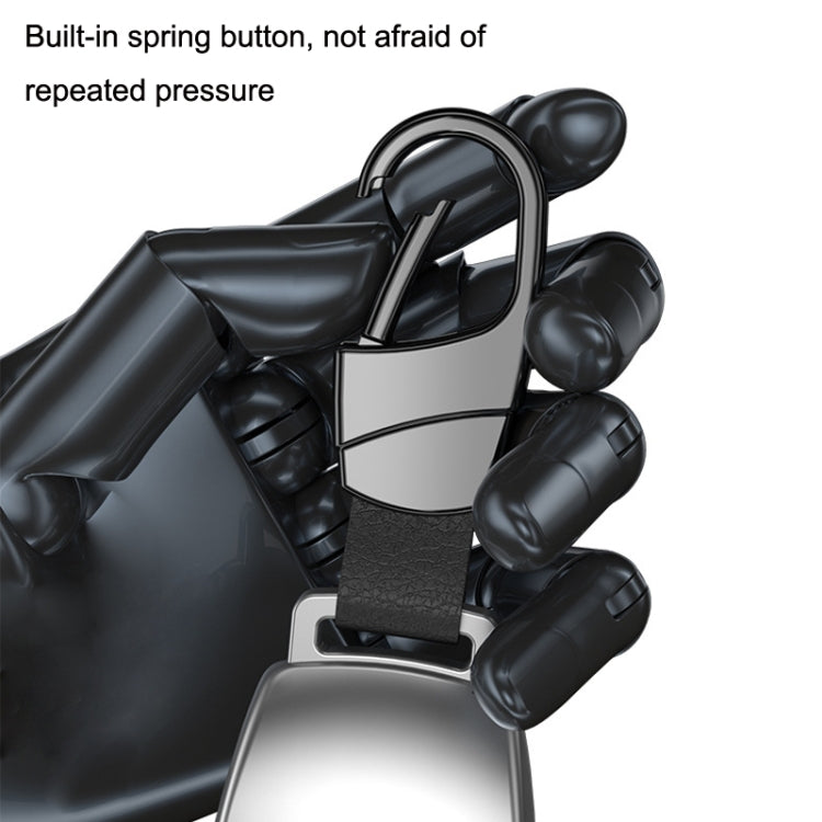 Metal Waist Hang Car Key Chain Simple Lock Pendant(Chrome) by buy2fix