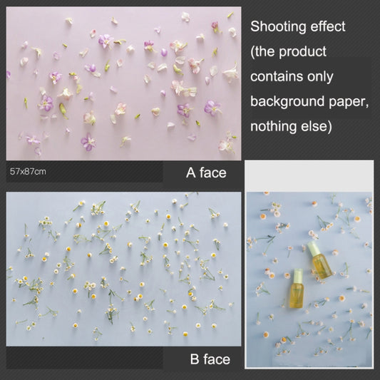 3D Double-Sided Matte Photography Background Paper(Blue+Pink Flower) by buy2fix
