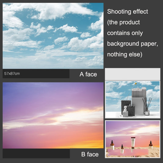 3D Double-Sided Matte Photography Background Paper(Blue Sky+Early Rosy Clouds) by buy2fix