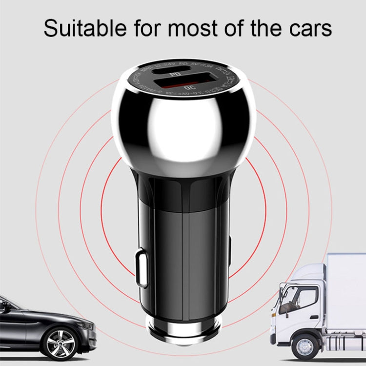 LDNIO C1 36W PD + QC 3.0 Car Fast Charger High Power Smart USB Car Charger with 8 Pin Cable by LDNIO