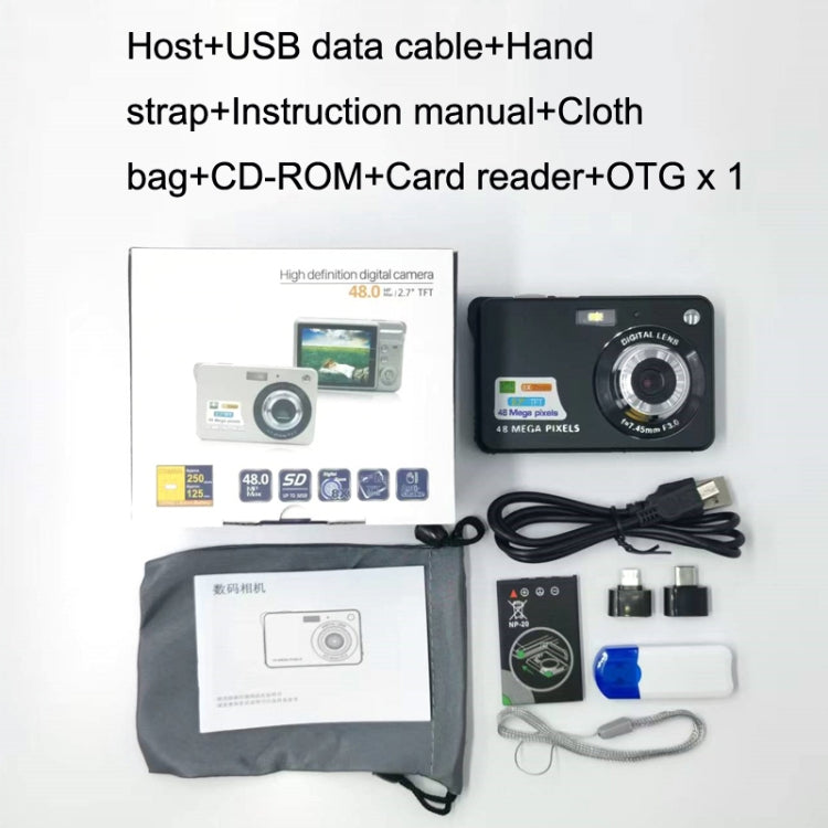 18 Million Pixel Entry-Level Digital Cameras Daily Recording Photos And Videos Macro Student Cameras(Silver) by buy2fix