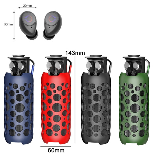 K045 2 In 1 Outdoor Mini Wireless Bluetooth Audio In-Ear Headphones(Red) by buy2fix