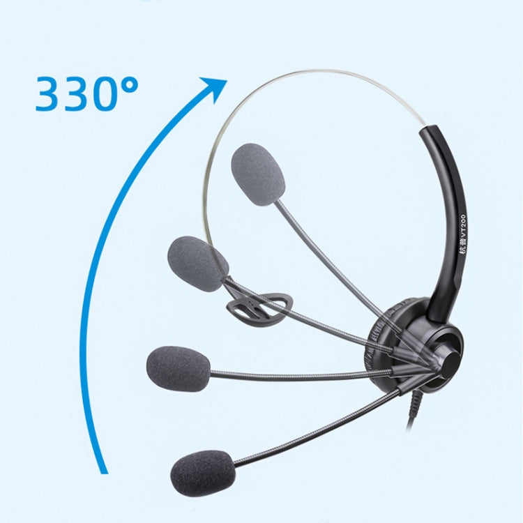 VT200 Single Ear Telephone Headset Operator Headset With Mic,Spec: 3.5mm Single Plug To USB by buy2fix