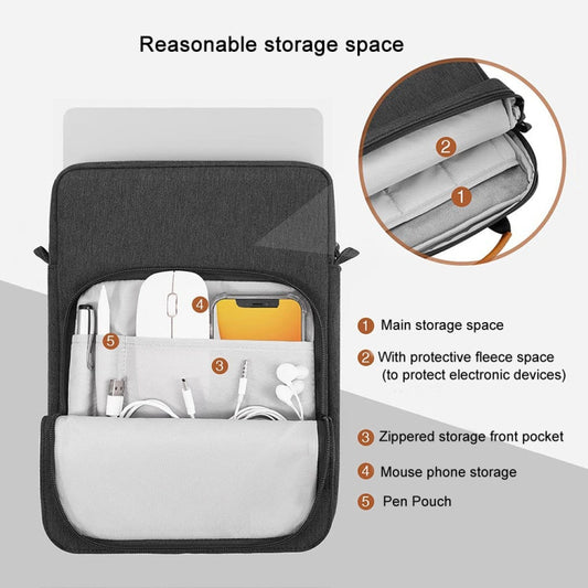 Vertical Laptop Bag Handheld Shoulder Crossbody Bag, Size: 9.7-11 Inch(Wine Red) by buy2fix