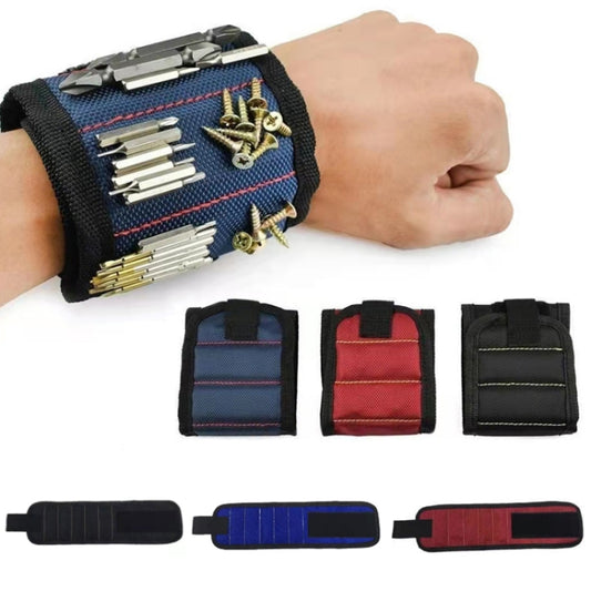 Electric Woodworking Multifunctional Powerful Magnetic Wrist Strap, Style: Three Rows Black by buy2fix