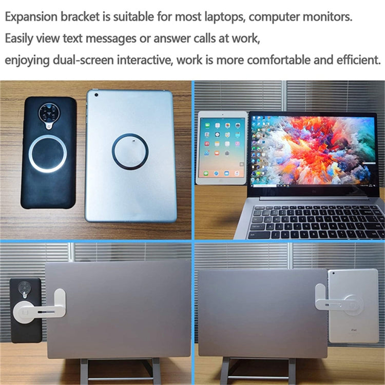 Laptop Phone Expansion Bracket Aluminum Magnetic Phone Stand(Silver) by buy2fix