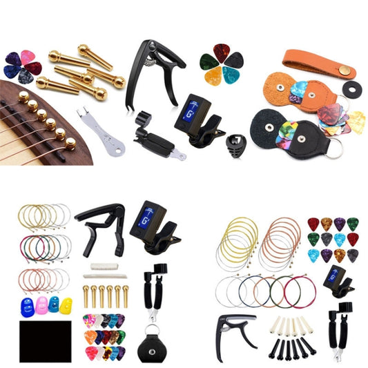 34 PCS / Set Folk Wood Bass Guitar Tuning Clip Tuner Instrument Set by buy2fix