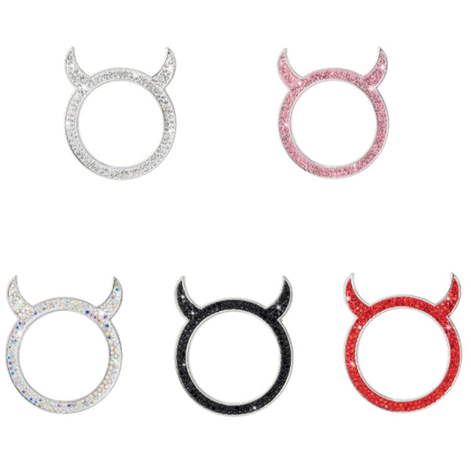 2 PCS Car Starter Button With Diamond Small Devil Decorative Ring(Red) by buy2fix