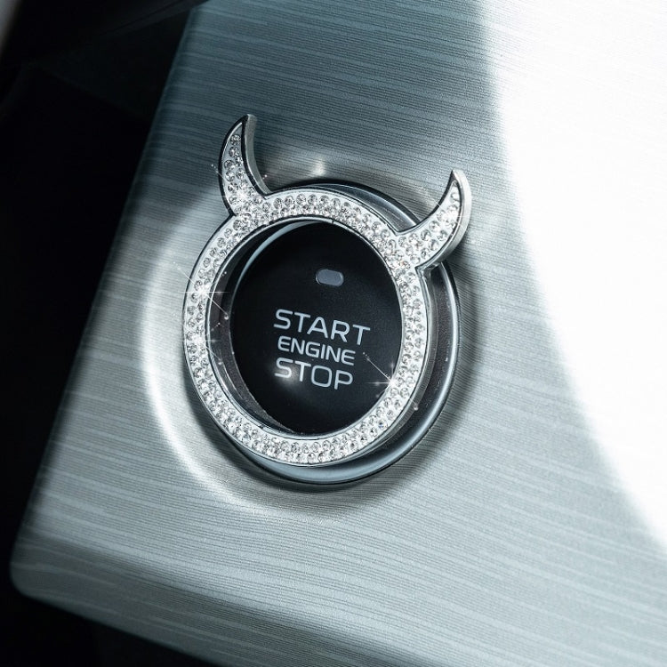 2 PCS Car Starter Button With Diamond Small Devil Decorative Ring(AB) by buy2fix