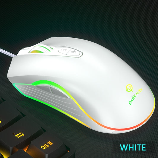Dark Alien V600 7 Keys Office Computer Business Mouse, Cable Length: 1.42m(White) by Dark Alien