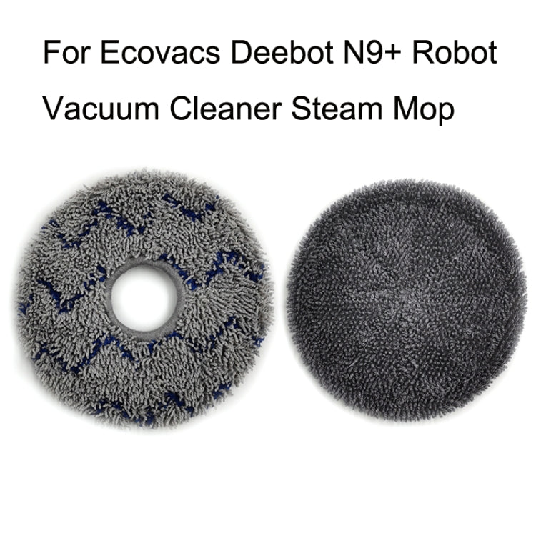 For Ecovacs Deebot N9+ 2pcs Robot Vacuum Cleaner Steam Mop Cloth(Full Hair Ash) by buy2fix