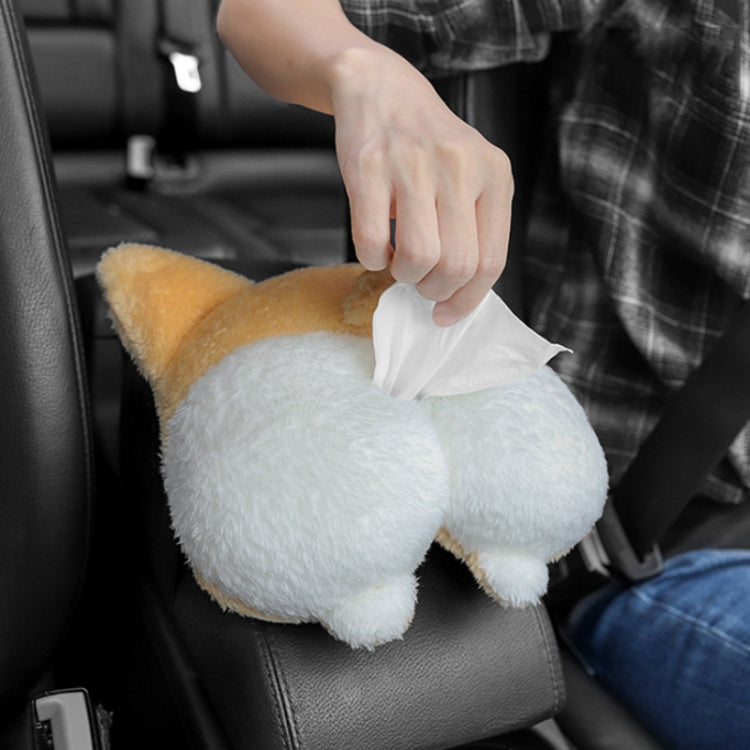 Multifunctional Cartoon Armrest Box Seat Back Tissue Box, Styles: Corgi by buy2fix
