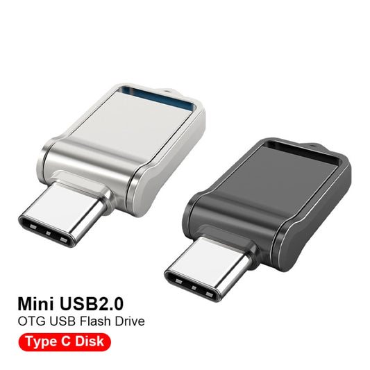 32GB USB 2.0 + Type-C/USB-C High Speed Mini Computer and Phone Dual-purpose Rotary U Disk(Black) by buy2fix